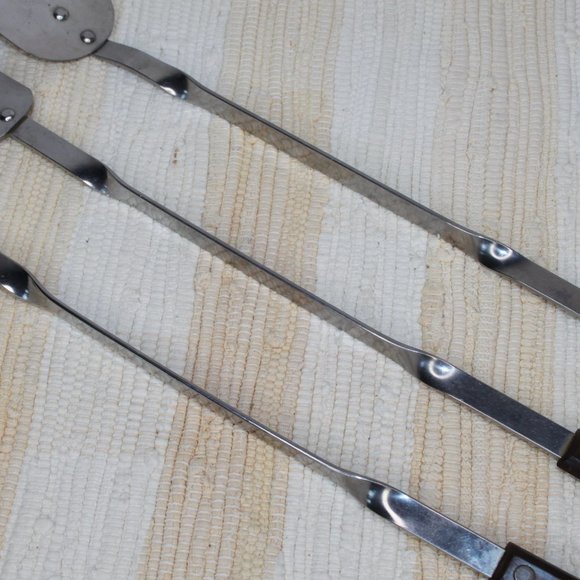 VTG STANHOME STAINLESS 3 PIECE BBQ TOOLS SET FORK SERVING SPOON SLOTTED SPATULA - Picture 3 of 14